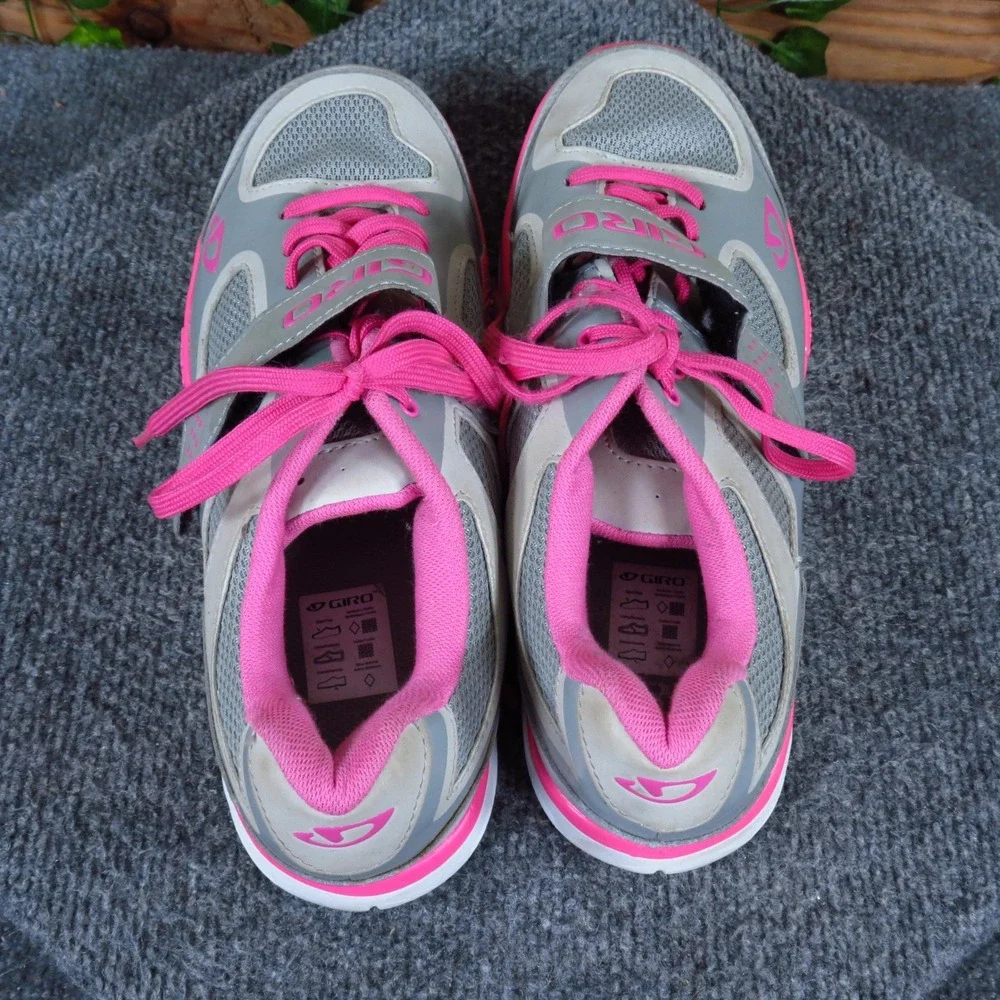 Giro Whynd Women Cycling Shoe Size 9 Indoor Spin Road Bike Gray Pink Synthetic